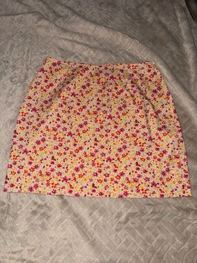 Vintage Express Floral Mini Skirt -Pink & Yellow